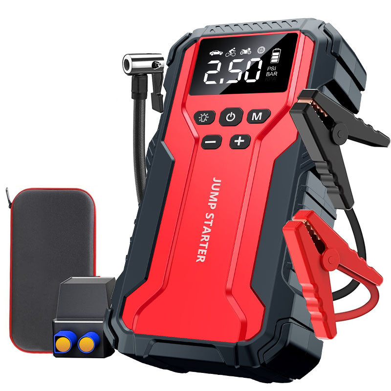 4-in-1 Portable Car Jump Starter with Air Compressor, 150 PSI Tyre Inflator, Power Bank & LED Flashlight