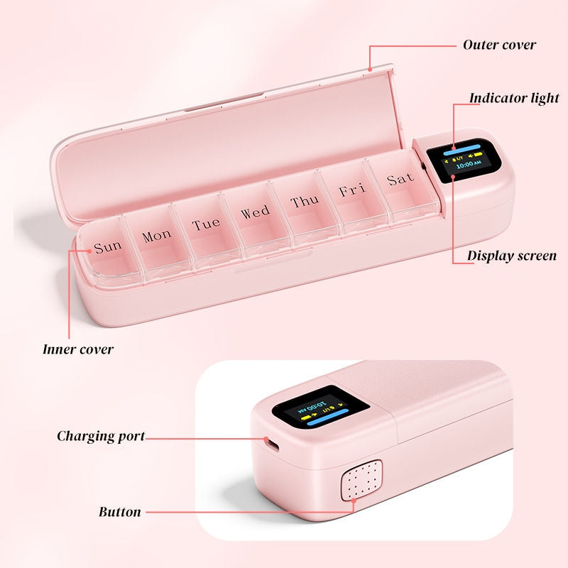 Smart Bluetooth Pill Organizer with App & Medication Reminders