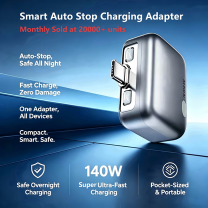 140W USB-C Smart Auto-Stop Magnetic Auto-Eject Laptop & Phone Charging Adapter with Multi-Protection
