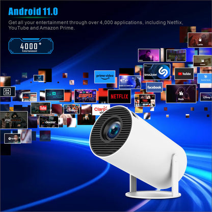 Smart Portable Mini Projector 4K WiFi 6 & Bluetooth Home Cinema