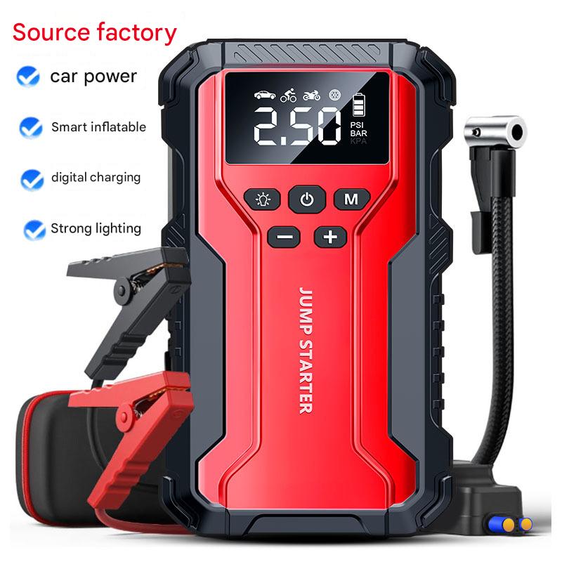4-in-1 Portable Car Jump Starter with Air Compressor, 150 PSI Tyre Inflator, Power Bank & LED Flashlight