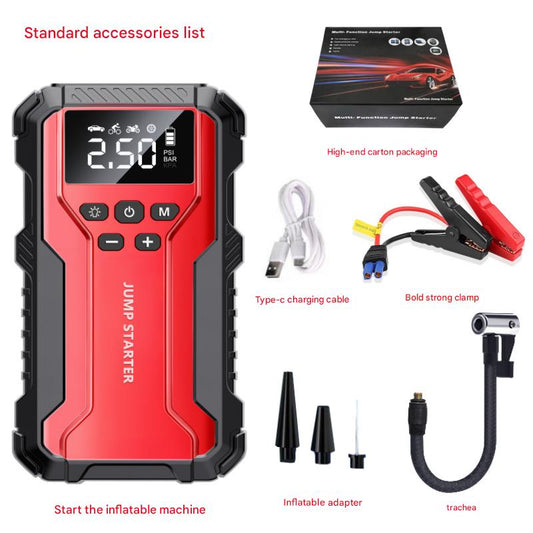 4-in-1 Portable Car Jump Starter with Air Compressor, 150 PSI Tyre Inflator, Power Bank & LED Flashlight