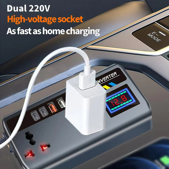 200W Car Power Inverter – 12V/24V to 220V AC