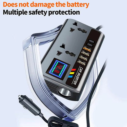 200W Car Power Inverter – 12V/24V to 220V AC