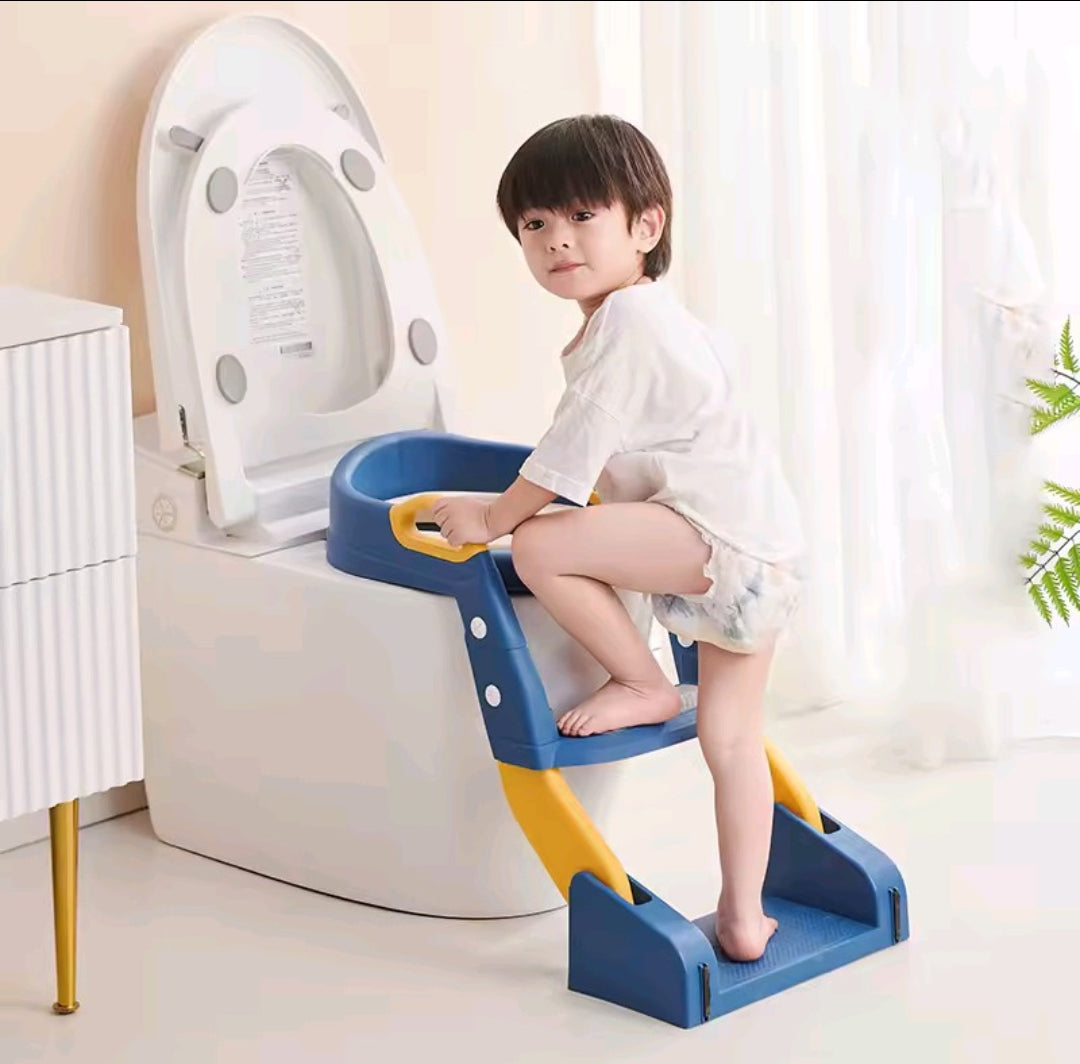 Toddler Potty Training Toilet Seat with Step Stool Ladder – Foldable & Adjustable