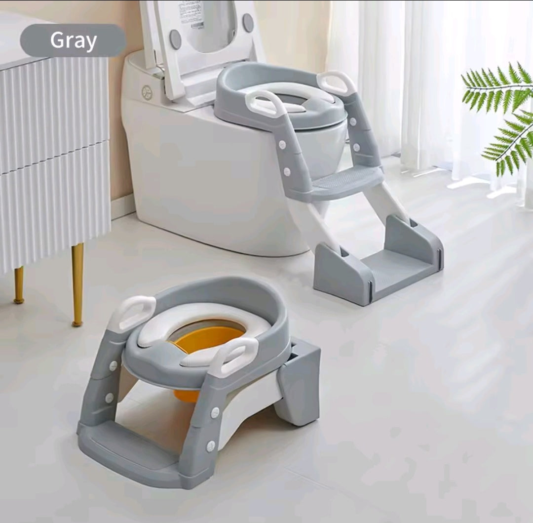 Toddler Potty Training Toilet Seat with Step Stool Ladder – Foldable & Adjustable