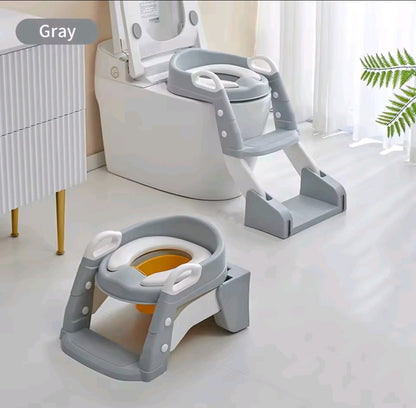 Toddler Potty Training Toilet Seat with Step Stool Ladder – Foldable & Adjustable