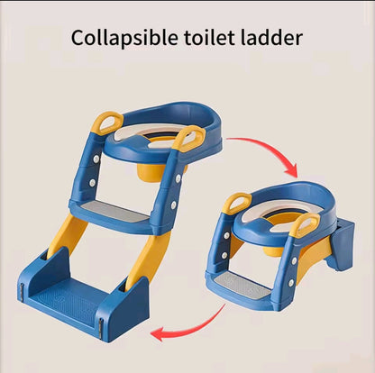 Toddler Potty Training Toilet Seat with Step Stool Ladder – Foldable & Adjustable