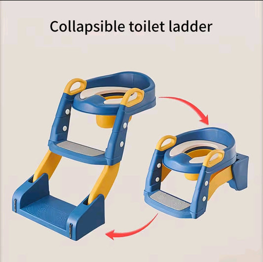Toddler Potty Training Toilet Seat with Step Stool Ladder – Foldable & Adjustable