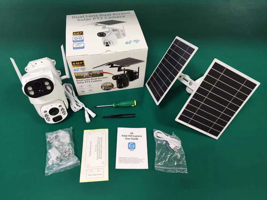Smart Solar Dual-Lens PTZ CCTV Camera (4G SIM Card & WiFi Versions Available)