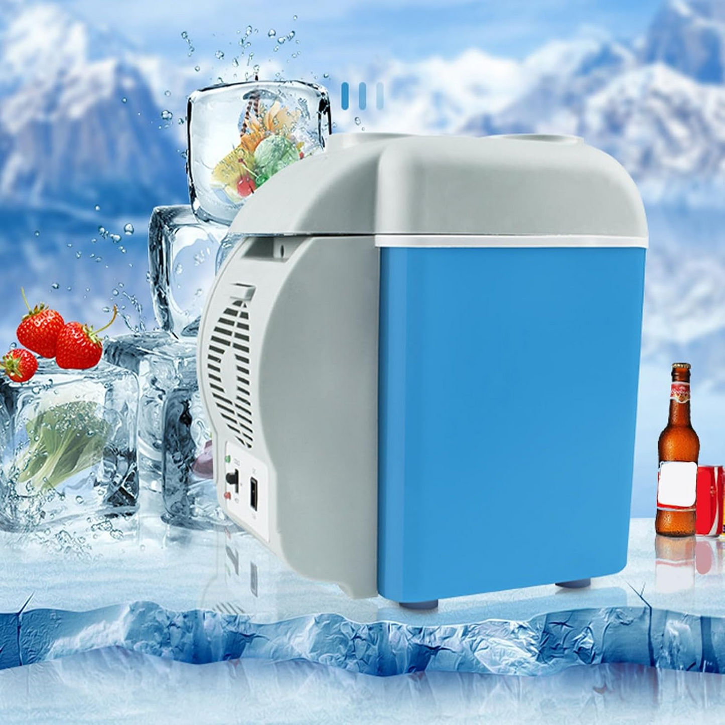 2 in 1 7.5L 12V Car Refrigerator with Coolers and Warmer, Fast Cooling Multifunctional Portable Freezer