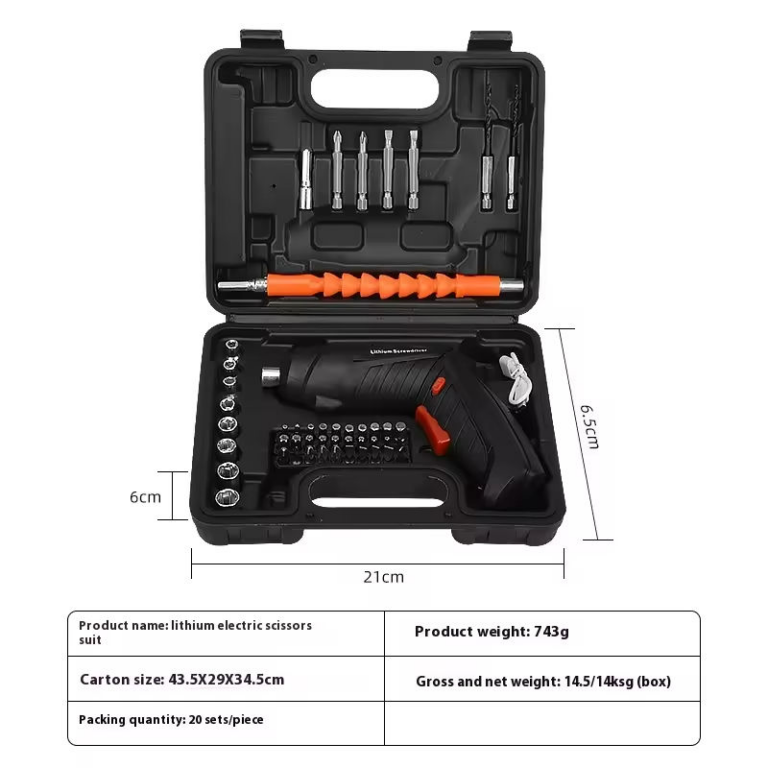 47 PCS 3.6V Electric Screw Driver Rechargeable Household Lithium Electric Drill