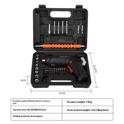47 PCS 3.6V Electric Screw Driver Rechargeable Household Lithium Electric Drill