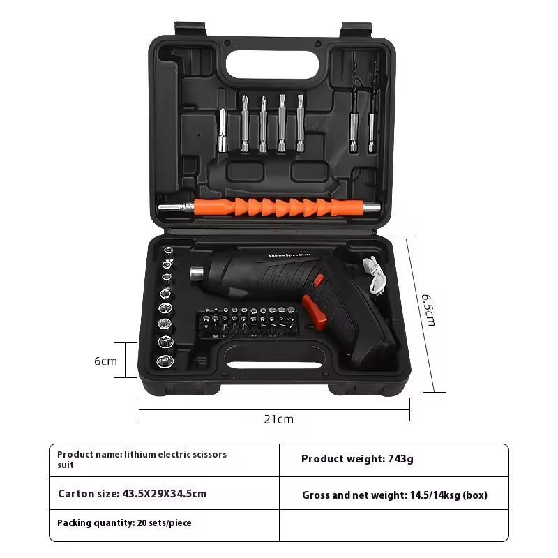 47 PCS 3.6V Electric Screw Driver Rechargeable Household Lithium Electric Drill