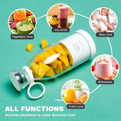 Portable Blender for Shakes and Smoothies with 11.83 Oz Travel Cup and Lid,Durable Stainless Steel Blades for Juice Blending Performance