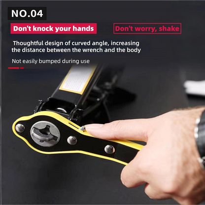 Jack Ratchet Wrench Tire Iron Tool for Wheel Removal and Car Repair with Long Handle Labor Saving Design