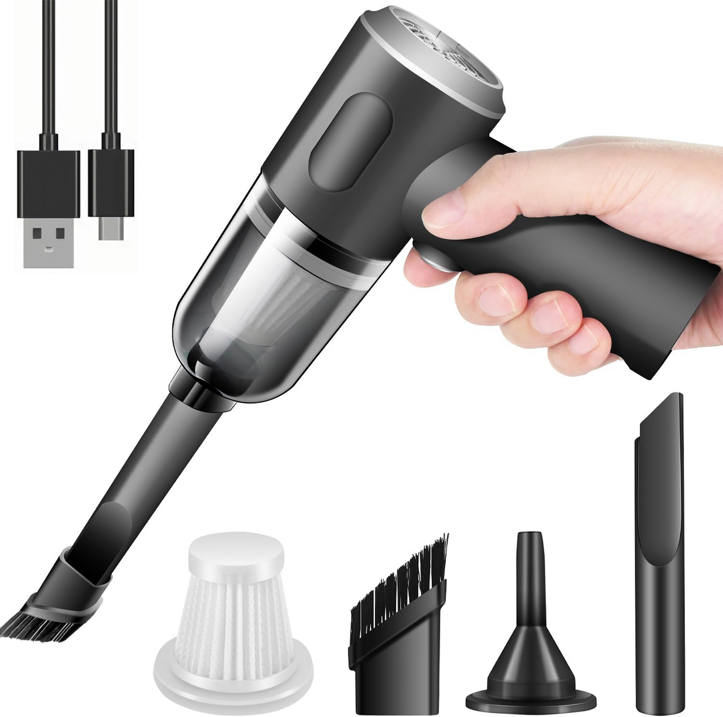 3-in-1 Wireless Charging Car Vacuum Cleaner: Powerful, Portable, and Convenient