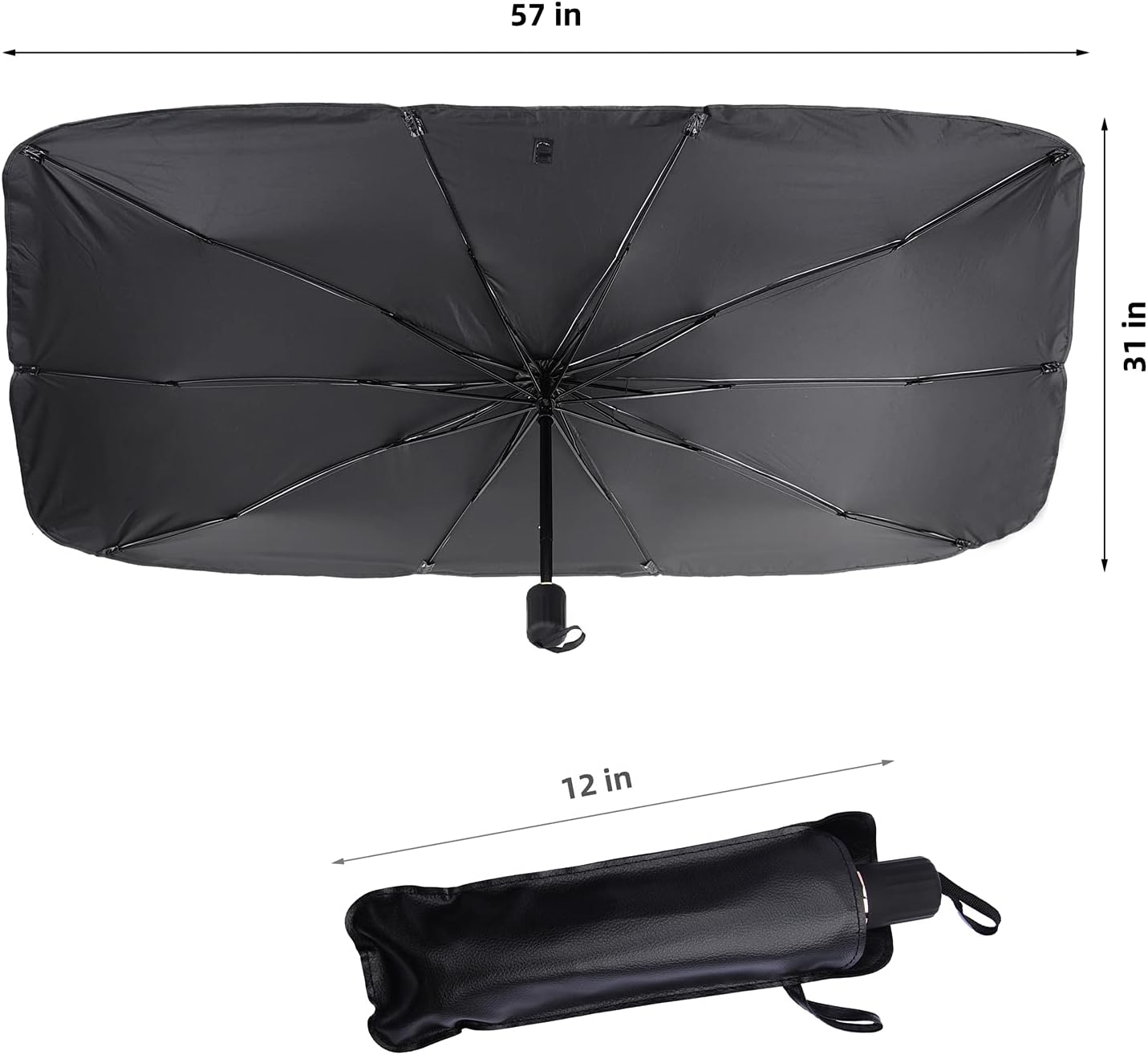 Foldable Car Windshield Umbrellas, Sun Shade Umbrella for Front Windows, Suitable for Windshields of Various Car Models (Large