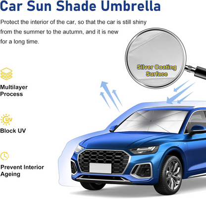 Foldable Car Windshield Umbrellas, Sun Shade Umbrella for Front Windows, Suitable for Windshields of Various Car Models (Large